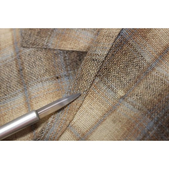 Vintage men's long sleeve button front curved yoke wool shirt XL - Picture 9 of 10